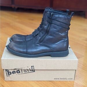 BED|STU Men's Dark Brown/black Leather Boots